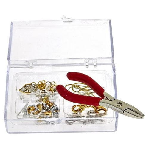 Solutions Two Tone Jewelry Repair Kit with 87 Pieces for Gold and Silver Tones