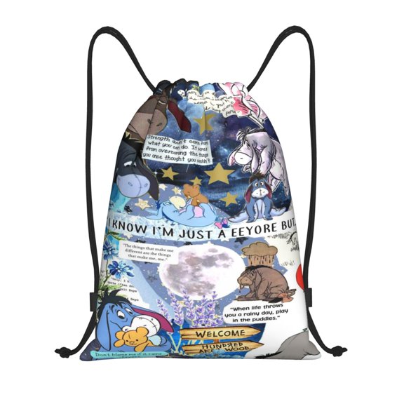 Ee-Yore Drawstring Backpack,Sackpack String Bag Water Resistant Beach Bag for Gym Shopping Sport Yoga
