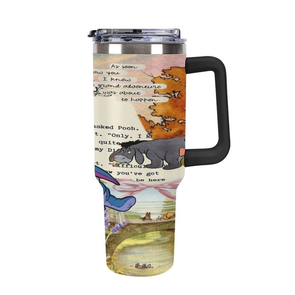 Ee-Yore Tumbler with Handle and Straw Lid Insulated Tumbler Stainless Steel Water Bottle Cup Gifts 40oz