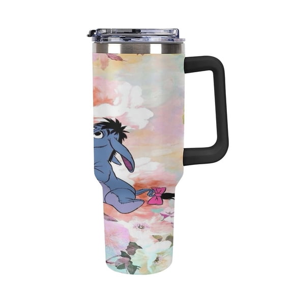 Ee-Yore Tumbler with Handle and Straw Lid Insulated Tumbler Stainless Steel Water Bottle Cup Gifts 40oz