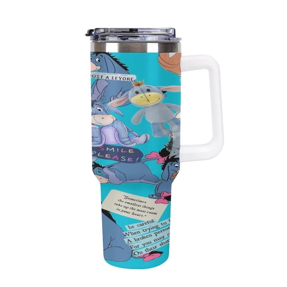 Ee-Yore Tumbler with Handle and Straw Lid Insulated Tumbler Stainless Steel Water Bottle Cup Gifts 40oz