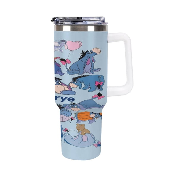 Ee-Yore Tumbler with Handle and Straw Lid Insulated Tumbler Stainless Steel Water Bottle Cup Gifts 40oz