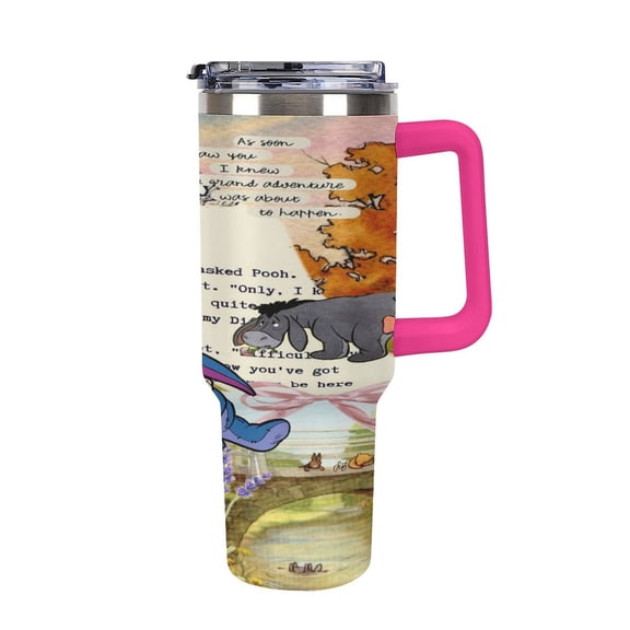 Ee-Yore Tumbler with Handle and Straw Lid Insulated Tumbler Stainless Steel Water Bottle Cup Gifts 40oz