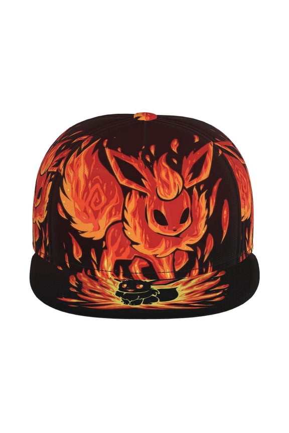 Ee-vee Cute Unisex Flat Brim Cap Adjustable Fitted Hat Baseball Cap for Men Women