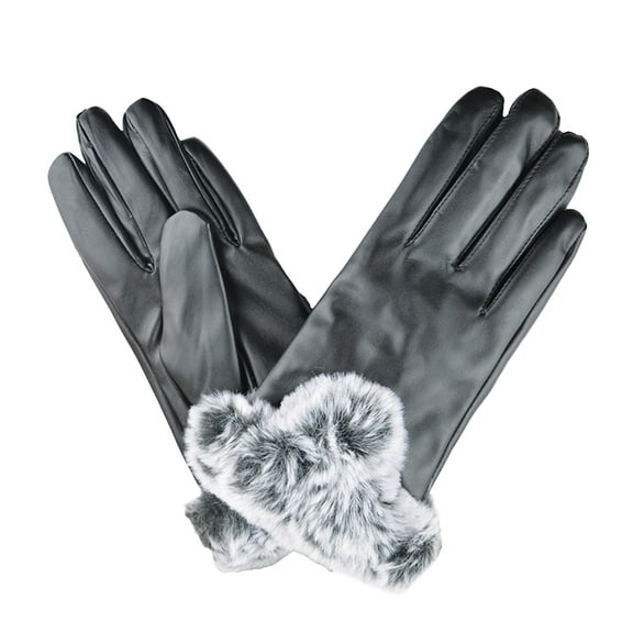 Eease 1 Pair Winter Keep Warm Gloves Touch Screen Outdoor Gloves Windproof Gloves for Hiking Camping Cycling Fishing (Black)