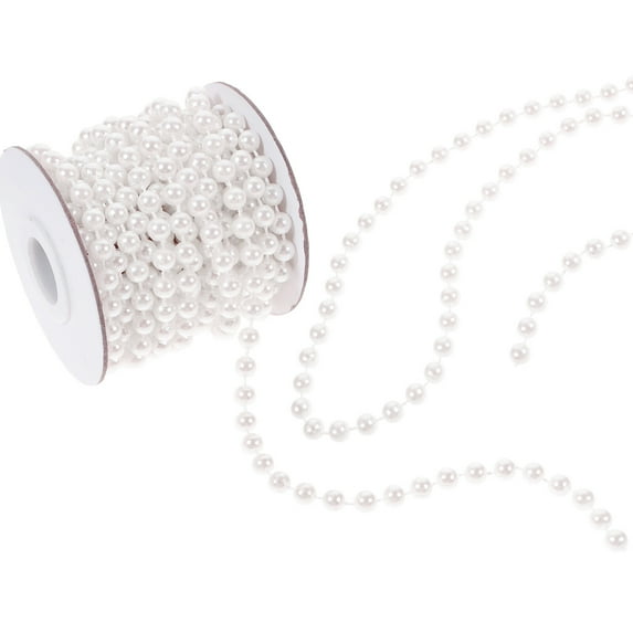 Eease 1 Roll Beads Chain Garland Artificial Pearls String DIY Jewelry Accessory(5m)