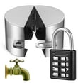 thumbnail image 1 of 1 Set Outdoor Hose Bib Lock with Coded Padlock for Winter Faucet Protection Silver Stainless Steel, 1 of 10