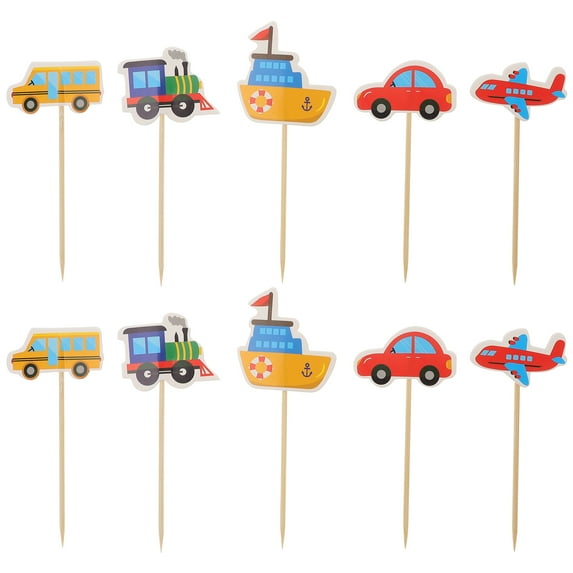 KALLORY Cake Toppers Paper Assorted Color For Children Birthday Party 10Pcs 4.7x2x0.08In