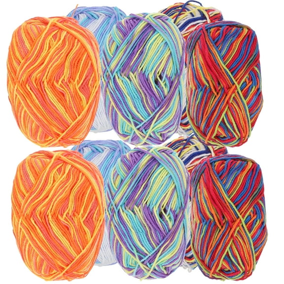 Eease 10 Rolls Crochet Yarn Multicolor Yarn Cotton Thread For Knitting Craft Project