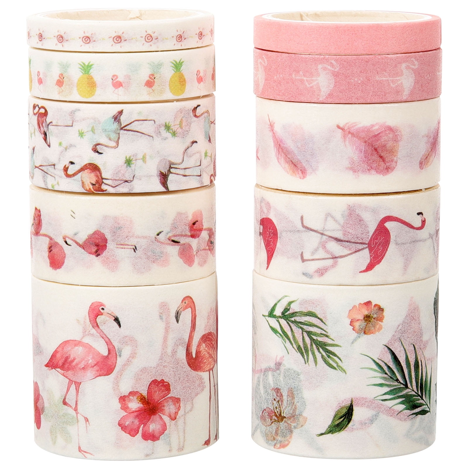 Eease 10 Vintage Flamingo Washi Tape Set Aesthetic Japanese Masking