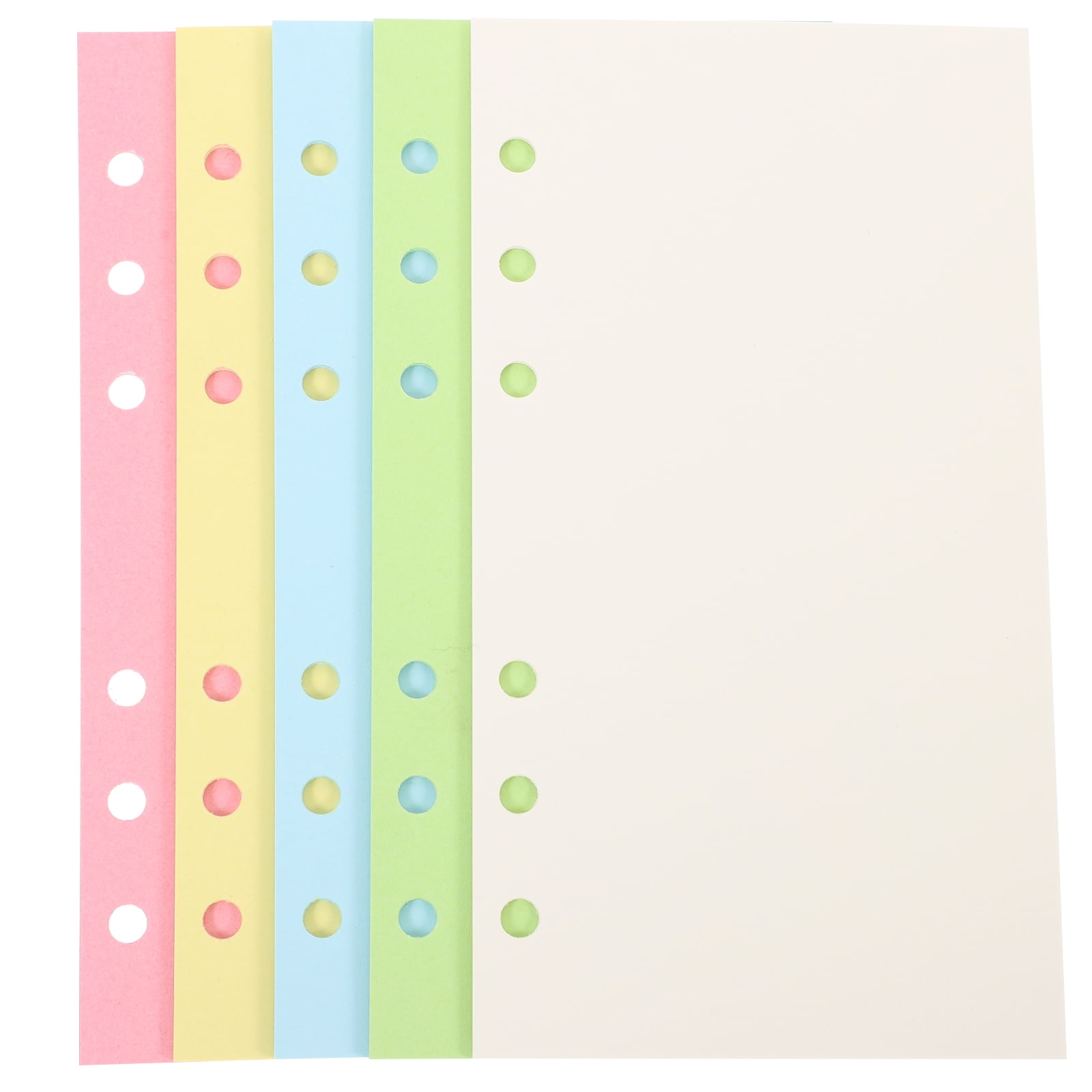 Eease 100 Sheets Blank Colored A6 Loose Leaf Paper 6hole Punched