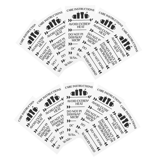 Eease 100Pcs Cup Care Instructions Tags Small Business Glass Cup Care Guide Tags Package Cards