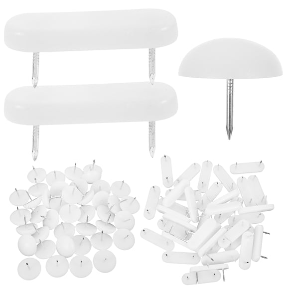 HEALEEP 100-Pack White Furniture Leg Glides with Anti-Scratch Pads, Protectors for Chairs, Tables, Sofas, and Desks