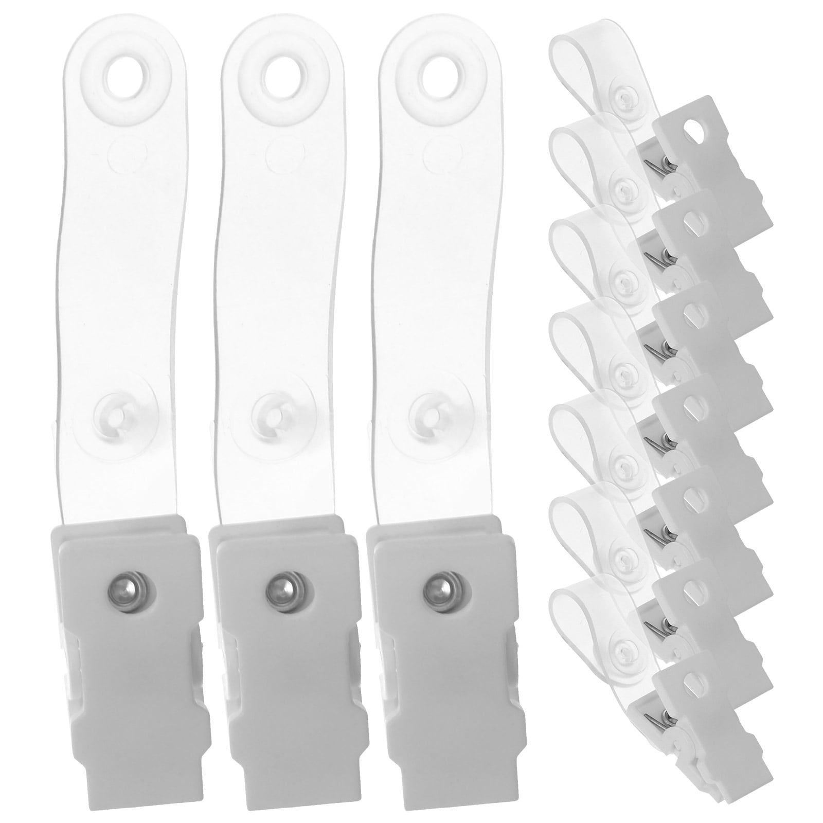 Eease 100Pcs Small Badge Clips with Plastic Straps Portable Badge