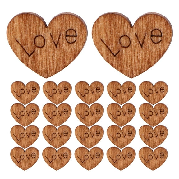 WRITWAA Rustic Wedding Table Decorations Heart Shaped Buttons Light Brown Wood 100pcs