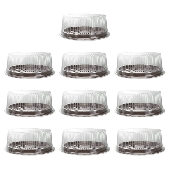 Eease 10pcs Clear Plastic Cake Containers with Dome Lids