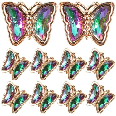 Eease 10pcs Rhinestone Butterfly Buttons for DIY Sewing