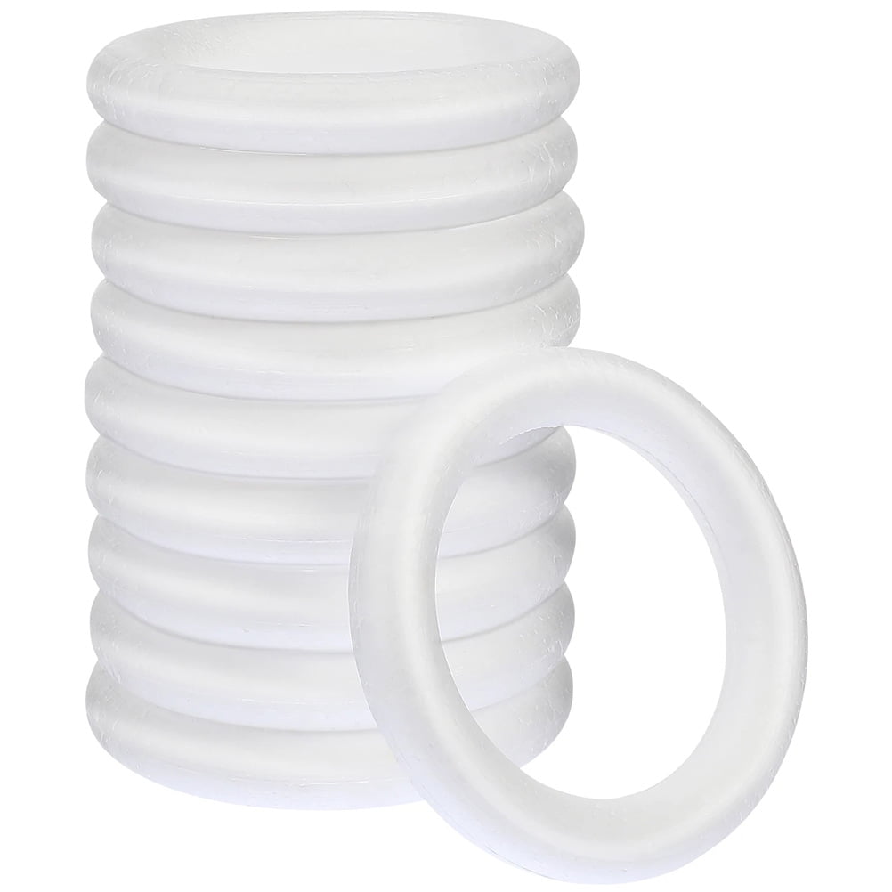 Eease 10pcs White Foam Circle Rings for DIY Crafts and Floral Projects ...