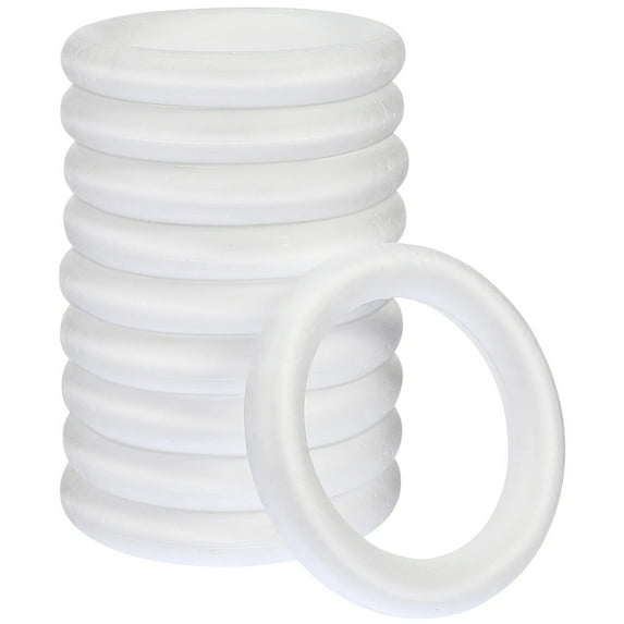 Eease 10pcs White Foam Circle Rings for DIY Crafts and Floral Projects