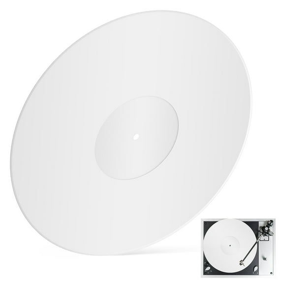 Eease 12 White Acrylic Turntable Mats for Antistatic Record Playback