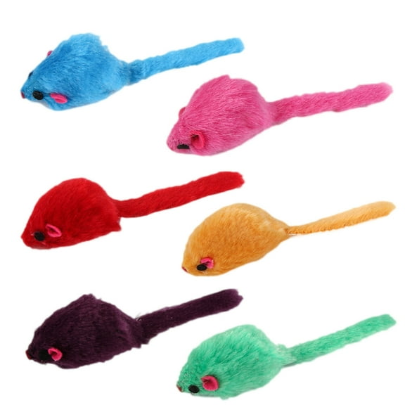 Eease 12Pcs Pet Cat Toy Plush Little Mouse Shaped Cat Toy Realistic Sound Pet Toys