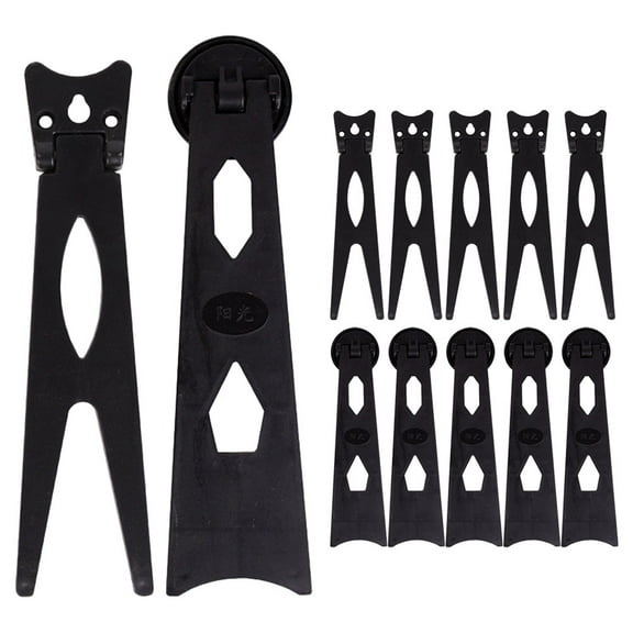 12Pcs Black Plastic Picture Frame Easel Back Stands, Photo Frame Holder Display Brackets for Desktop and Wall Frames