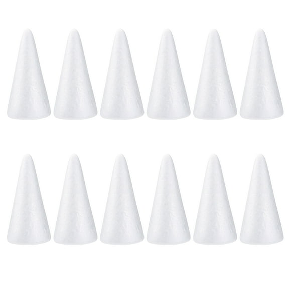WRITWAA Polystyrene Small Cones Foam White 12-Pcs