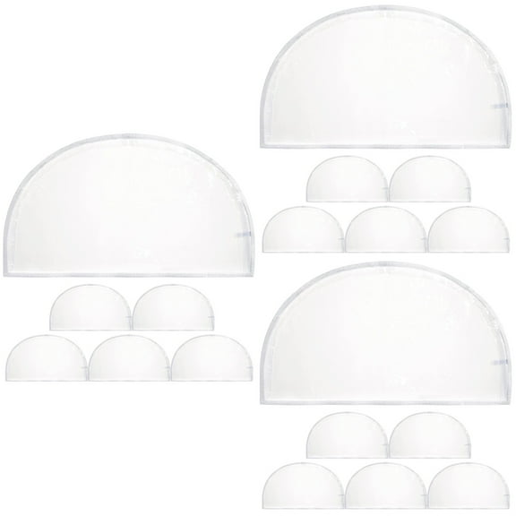 Eease 18 Pcs Clear Plastic Shoulder Clothes Covers Dust Protectors for Clothes Storage