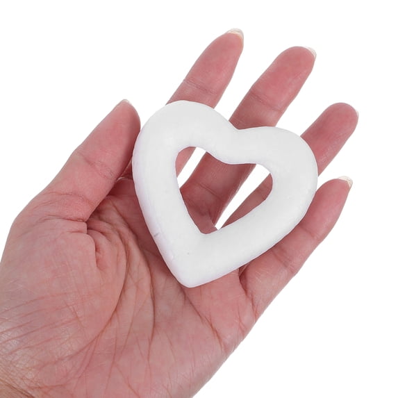 Eease 18Pcs White Foam Heart Wreath for DIY Wedding & Valentines Decorations - 3 Sizes