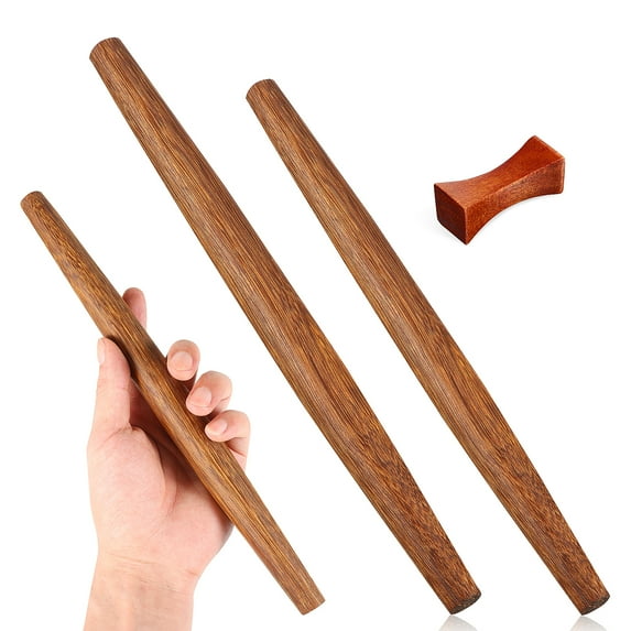 2-Piece Wooden French Rolling Pin Set for Baking, Dough, Pizza, Pastry, and Kitchen Use