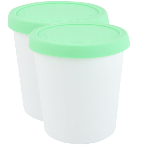Eease 2 Reusable Ice Cream Containers with Lids for Storage
