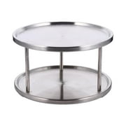 Eease 2 Tier Stainless Steel Turntable Spice Rack for Kitchen Cabinets & Counters