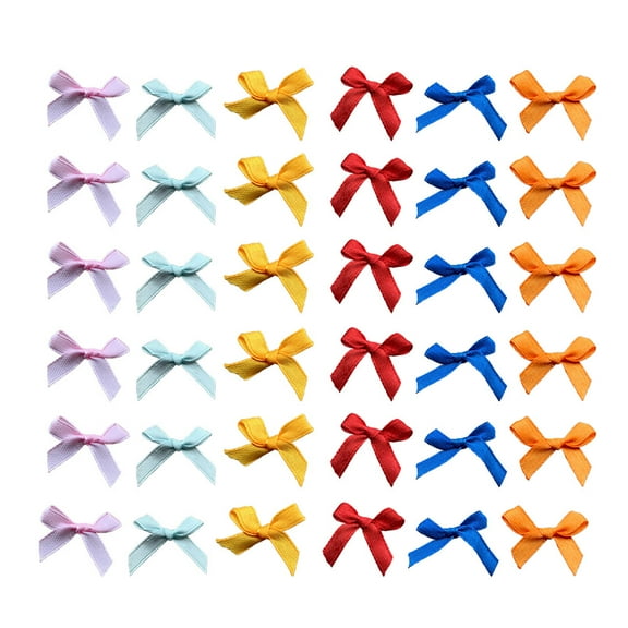 Eease 200 Mini Satin Ribbon Bows for Wedding Crafts & Scrapbooking (Mixed Color)