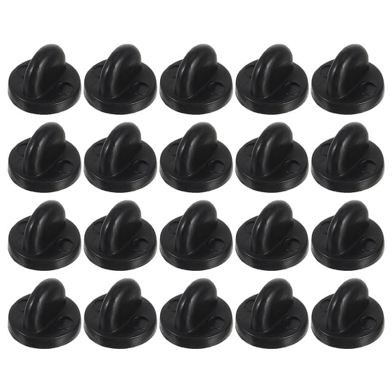 Eease 200 Rubber Pin Backs Butterfly Clutch Lapel Cap Keepers Black