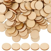 200pcs Unfinished Wood Pieces Round Slices for DIY Craft Projects