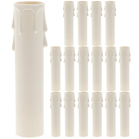 20pcs Plastic Candle Socket Covers for Chandeliers, Candelabra Base - White