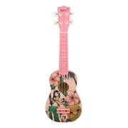 Eease 21 Inch Pink Ukulele for Kids, Students, and Adults - Beginner Wood Instrument