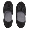 thumbnail image 1 of Women's Portable Folding Travel Slippers 24.5cm, Indoor Silent Sole Cotton Loafers, One Size Fits All, Black Comfort, 1 of 6