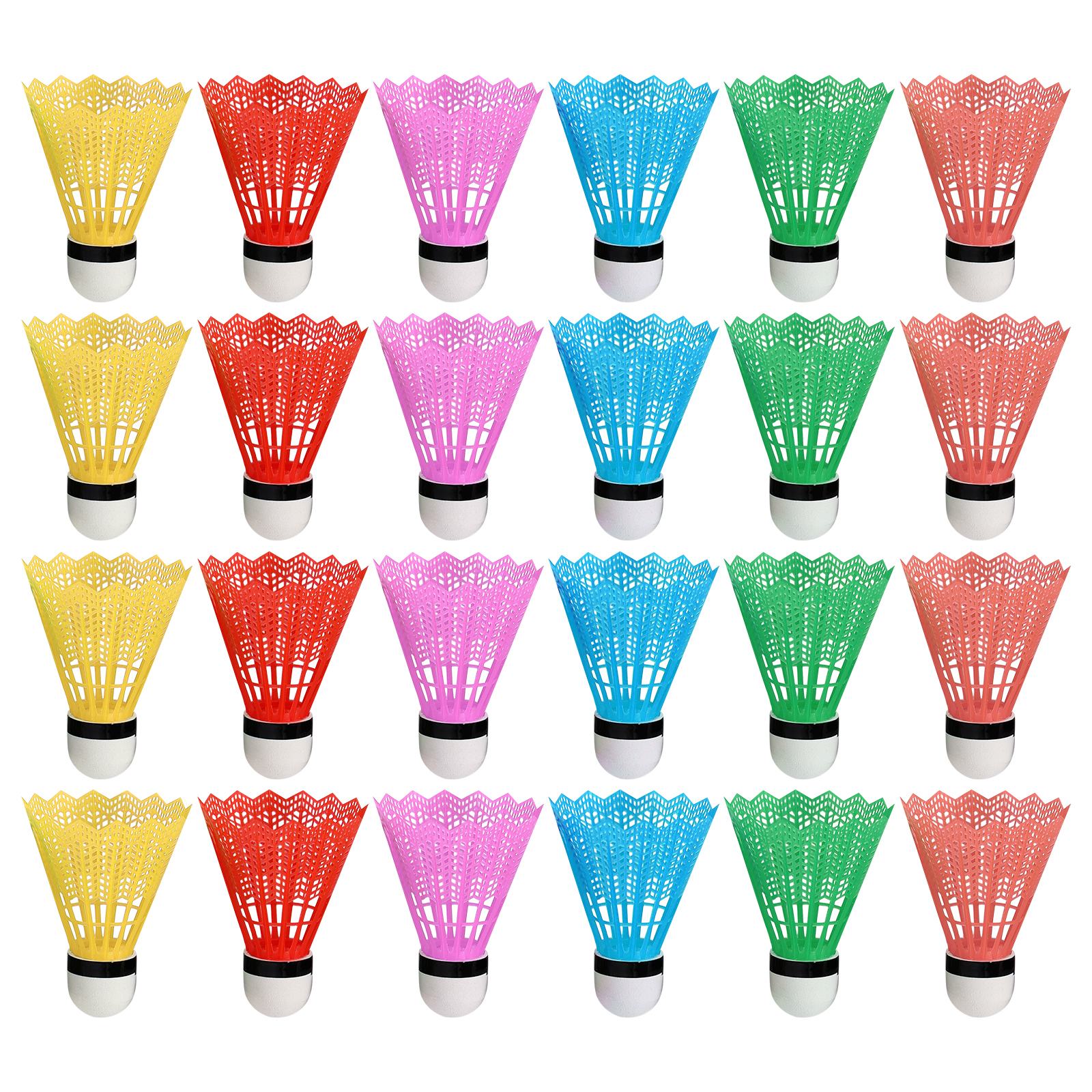 Eease 24pcs Colorful Plastic Shuttlecock Badminton Set Foam Lightweight Birdies