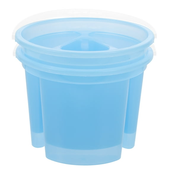Eease 2Pcs Plastic Painting Buckets with Pencil Holder - Blue