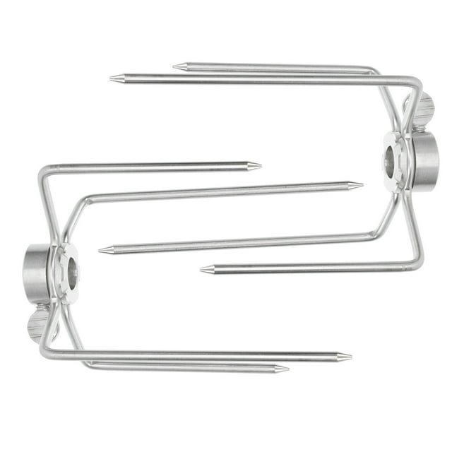 Eease 2Pcs Stainless Steel Grill Rotisserie Forks for BBQ Camping