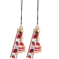 Eease 2Pcs Strawberry Phone Charm Keychains Resin Chain Mobile Hanging