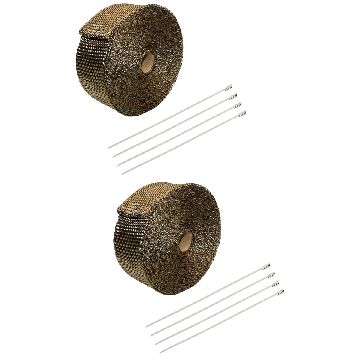 Eease 2pcs 1.5mm * 25mm * 5mm Exhaust Heat Wrap Roll Header Tube Fiber Wrap Tape for Car Motorcycle