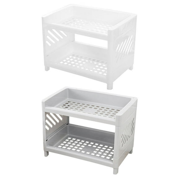 Eease 2pcs Double Layer Kitchen Storage Racks - Adjustable Shelves