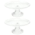 thumbnail image 1 of 2pcs Glass Footed Cake Display Rack Fruit Storage Plate Clear Platter, 1 of 5