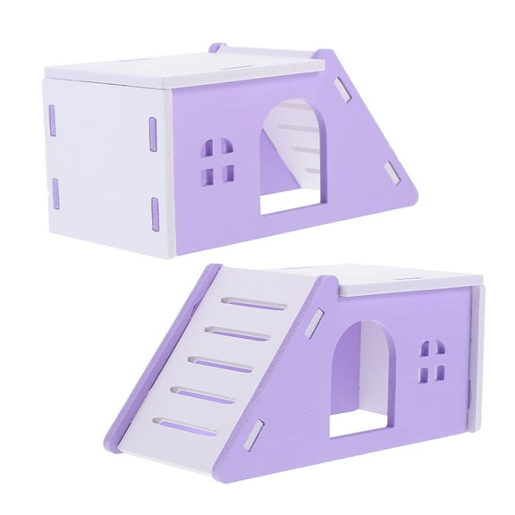 Eease 2pcs Guinea Pig Hideout House Small Animal Maze Hut Habitat Decor for Hamster Guinea Pig