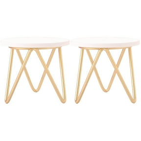 Eease 2pcs Mini Side Table Miniature Side Table Round Table Tiny House Nightstand Decor