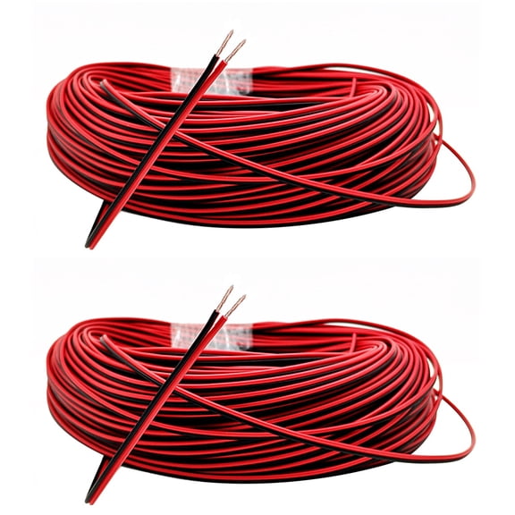 2-Pack 20M Copper Speaker Wire with PVC Jacket for Audio Connection