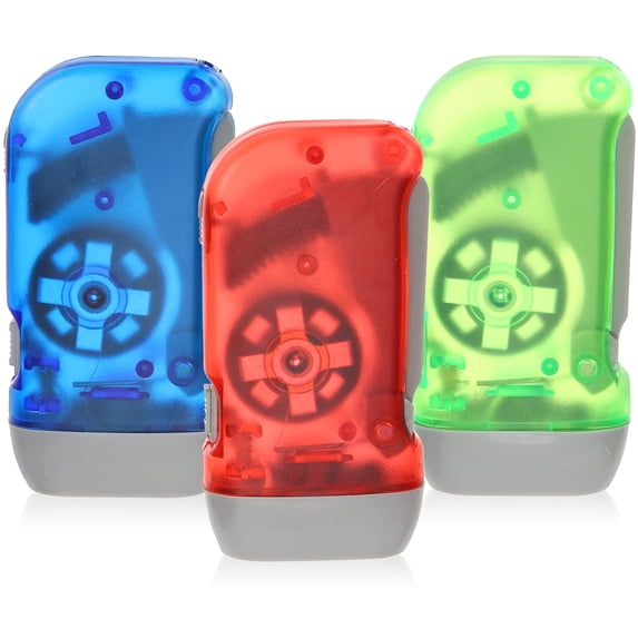 3 Pack Hand Crank Flashlight, LED Emergency Flashlight, No Battery Required