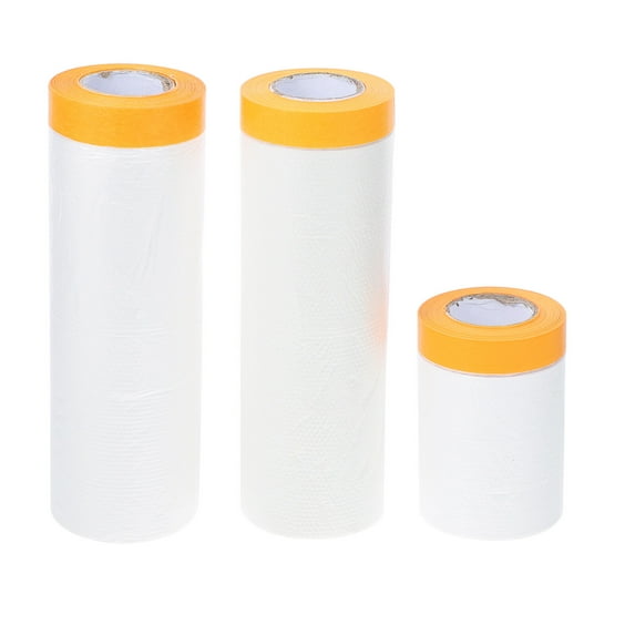 Eease 3 Pack Masking Paper for Painting - Pre-taped Film (66ft, 3 Sizes)